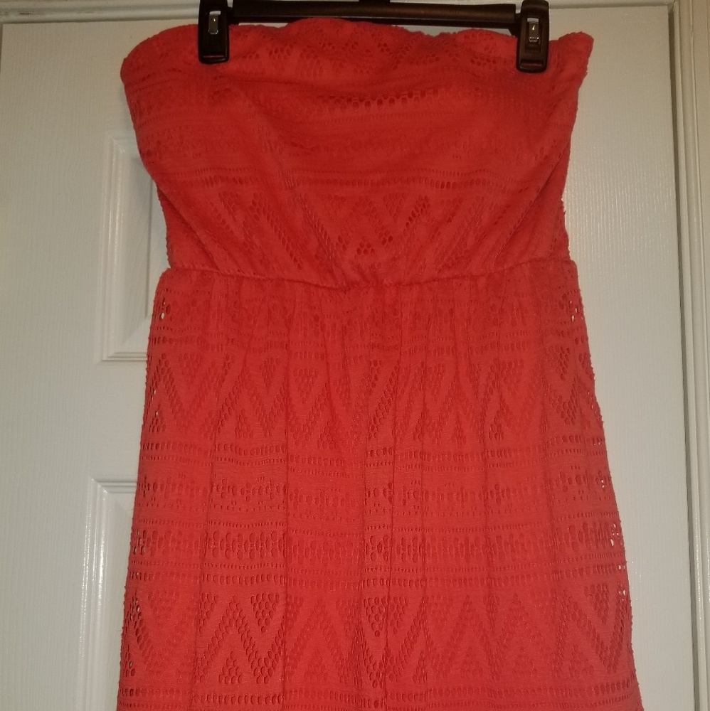 Strapless mini dress